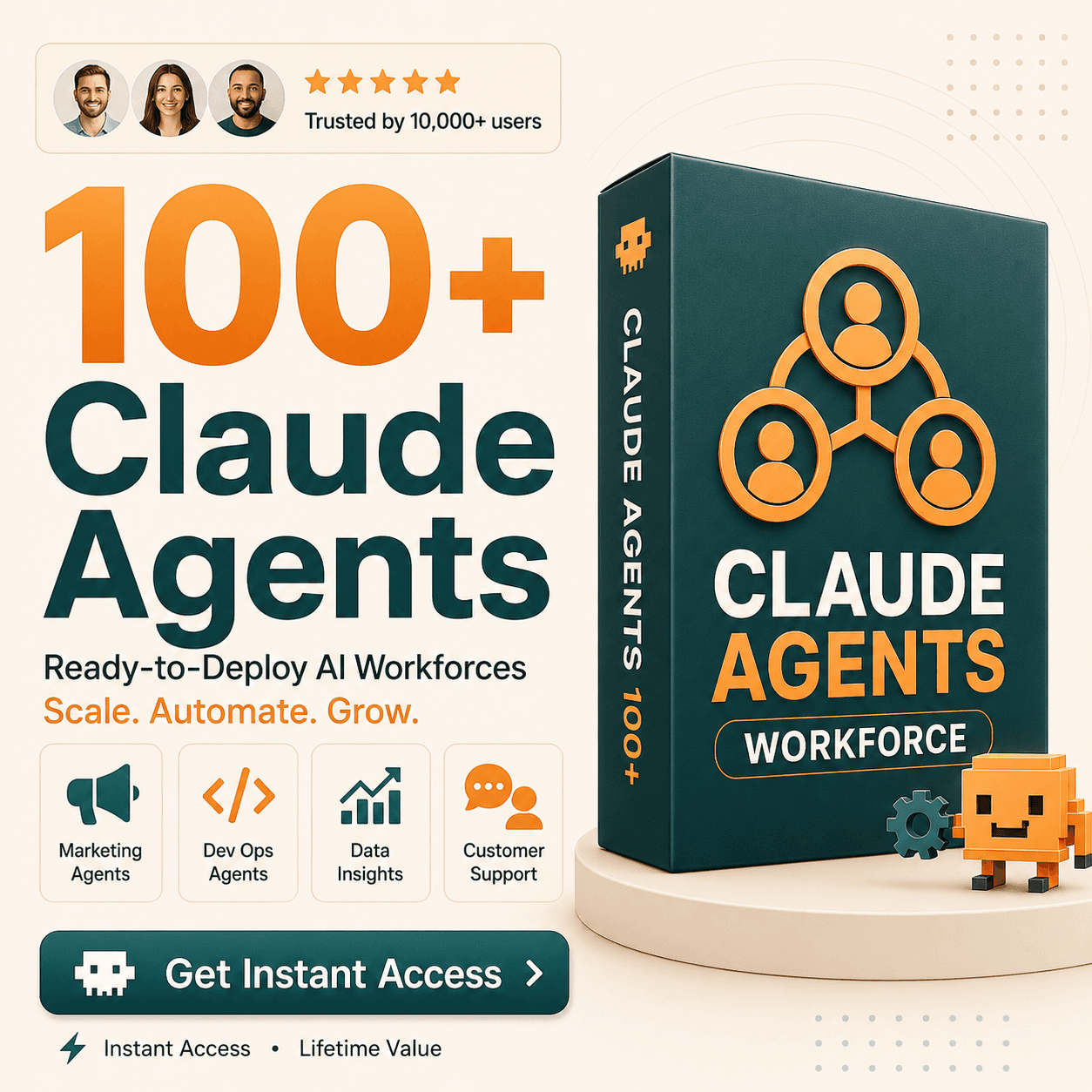 Claude Agents pack — 107 ready-made AI agents for code review, copywriting, analytics, and more